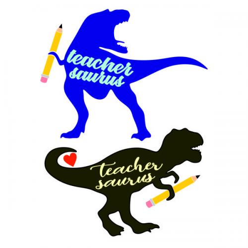 Teacher Saurus Teachersaurus SVG Cuttable Design