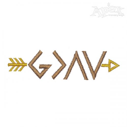 God is Greater Than the Highs and Lows Embroidery Design