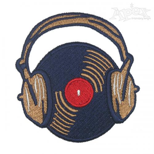 Headsets Disc Embroidery Design