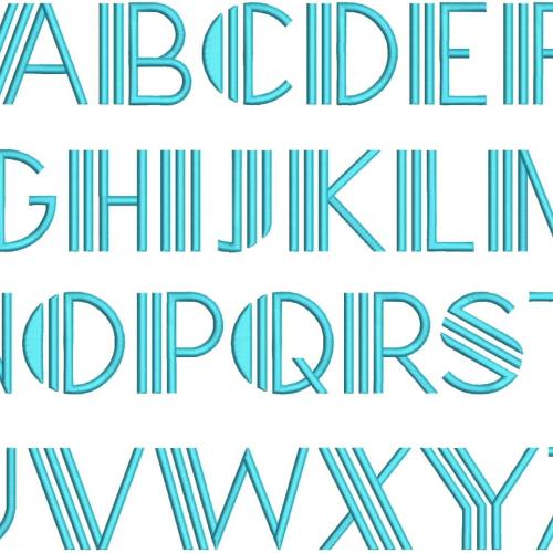 Jazzy Stripe Embroidery Font