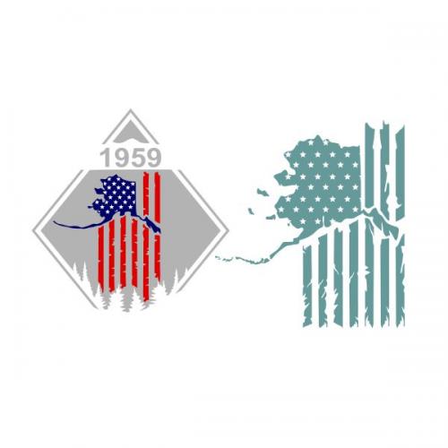 American Alaska Flag SVG Cuttable Design