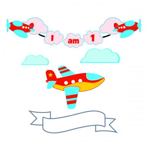 Airplane Banner SVG Cuttable Design