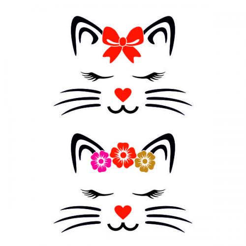 Cute Cat Face SVG Cuttable Design