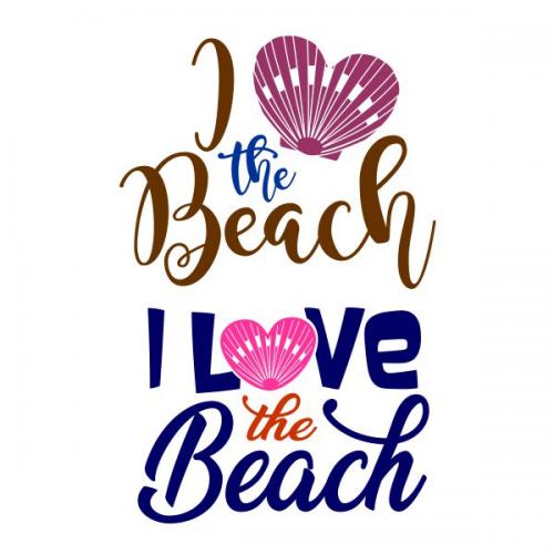 I Love the Beach SVG Cuttable Design