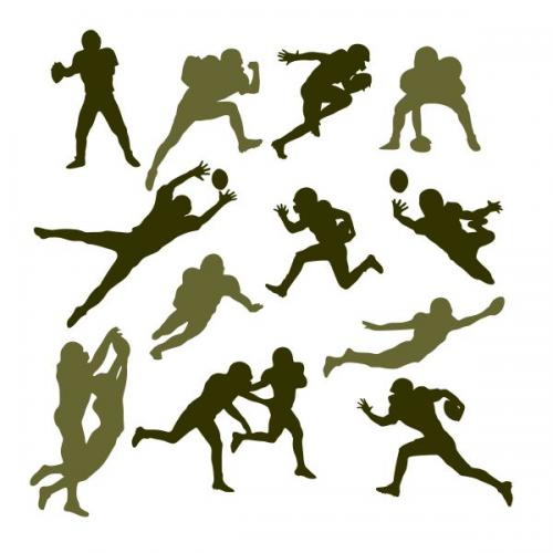Football Players Silhouette Pack SVG Cuttable Design