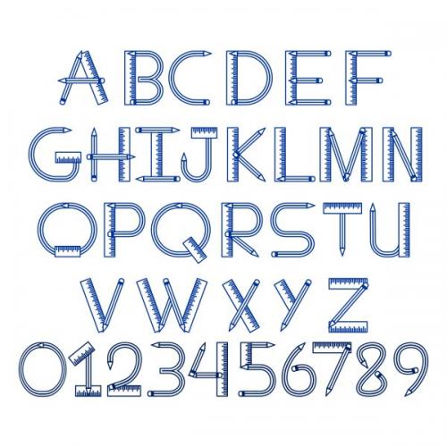 School SVG Cuttable Font