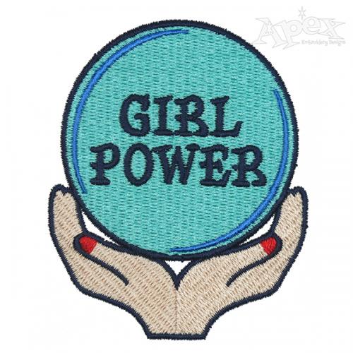 Girl Power Crystal Ball Embroidery Design