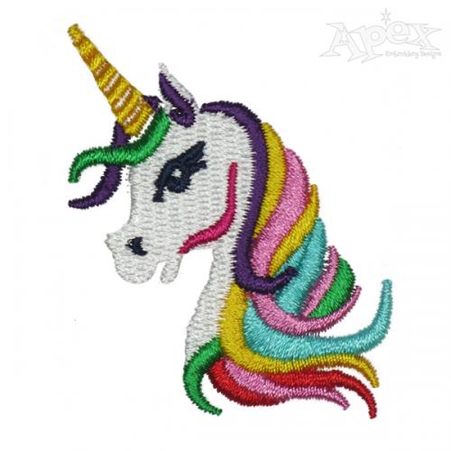 Rainbow Unicorm Embroidery Design