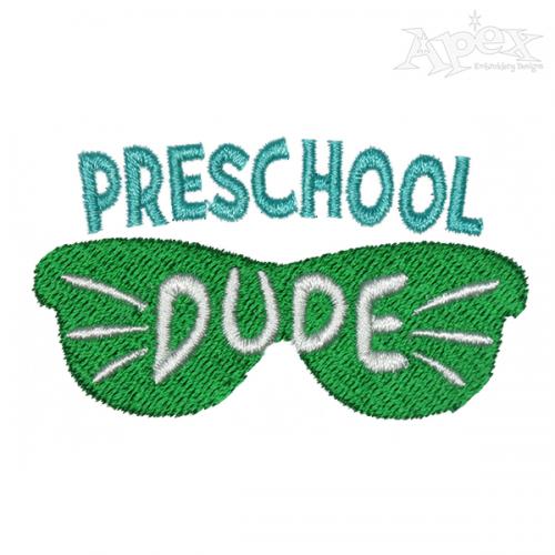 Kindergarten PreSchool Dude Embroidery Design