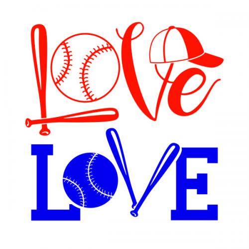 Love Baseball Softball SVG Cuttable Design