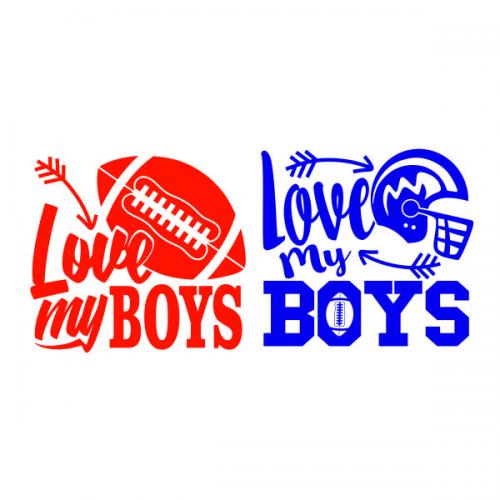 Love My Boys Football SVG Cuttable Design