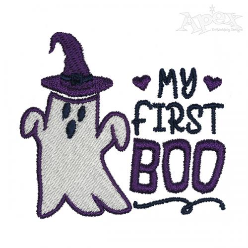 My First Boo Embroidery Design