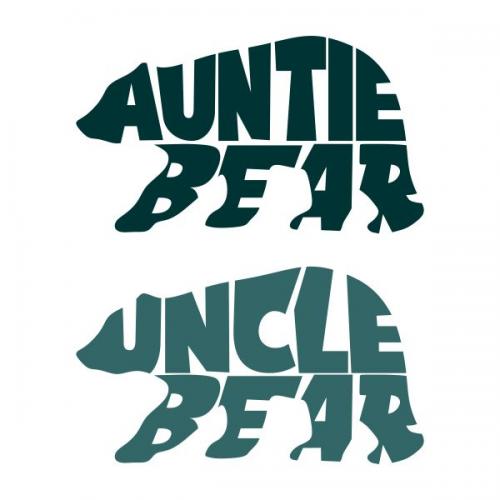 Auntie Uncle Bear SVG Cuttable Design