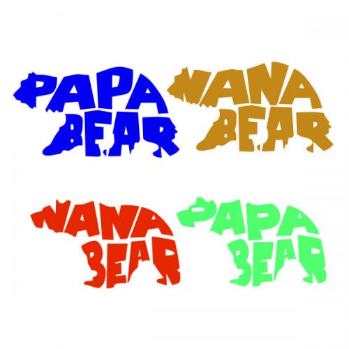 Papa Nana Bear SVG Cuttable Design