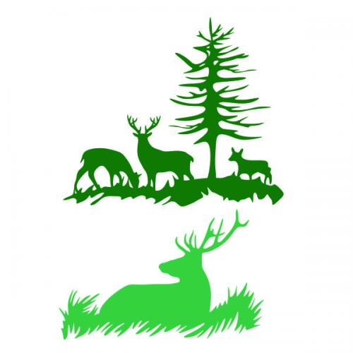 Deer Forest SVG Cuttable Design