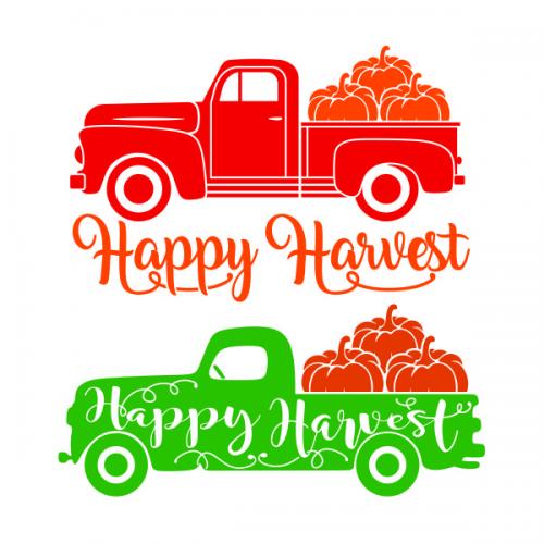 Happy Harvest Pumpkin Truck SVG Cuttable Design