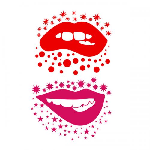 Sparkling Biting Lips SVG Cuttable Design