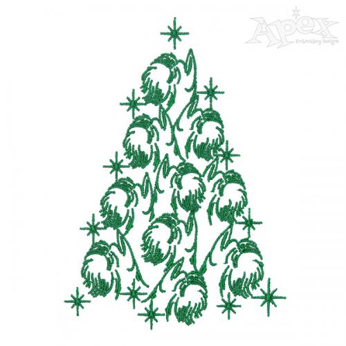 Schnauzer Dog Christmas Tree Embroidery Design