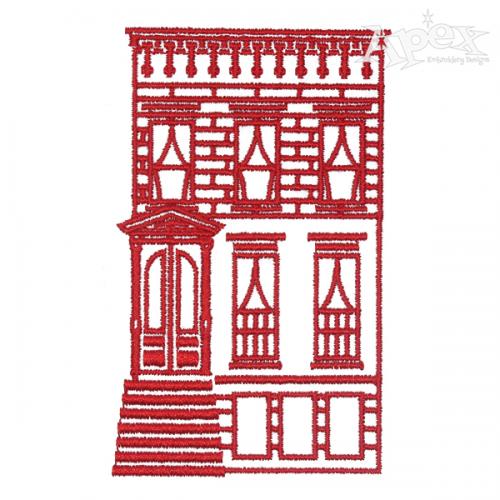 Holidays in Brooklyn Brownstone Embroidery Design