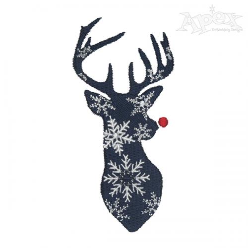 Snowflake Reindeer Embroidery Design