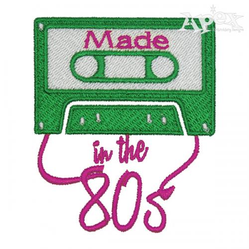 Made in the 80s Cassette Embroidery Design