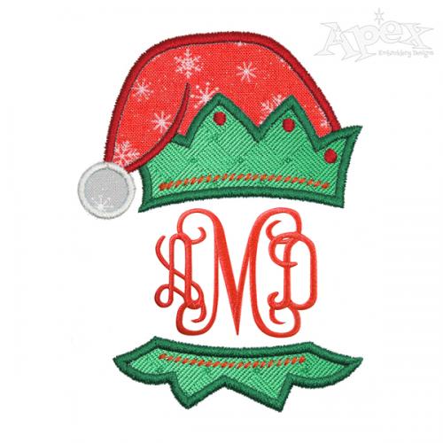 Christmas Elf Applique Frame Embroidery Design