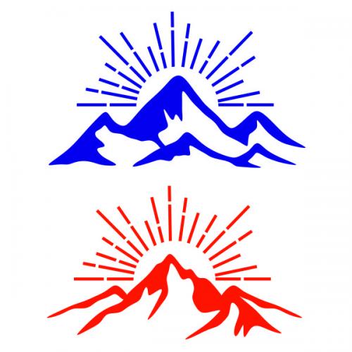 Alaska Mountian Sunrise SVG Cuttable Design