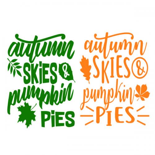 Autumn Skies Pumpkin Pies SVG Cuttable Design