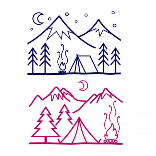 Camping Site SVG Cuttable Design