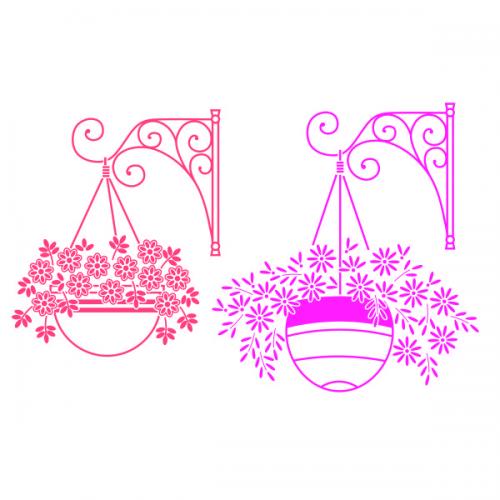 Hanging Flower Pot SVG Cuttable Design