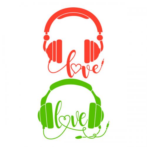 Love Music Headphones SVG Cuttable Design