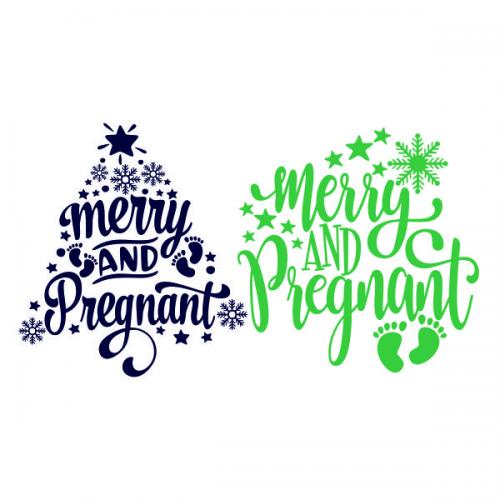 Merry and Pregnant Christmas Tree SVG Cuttable Design