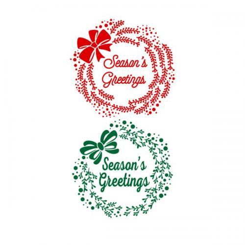 Season's Greetings Wreath SVG Cuttable Design