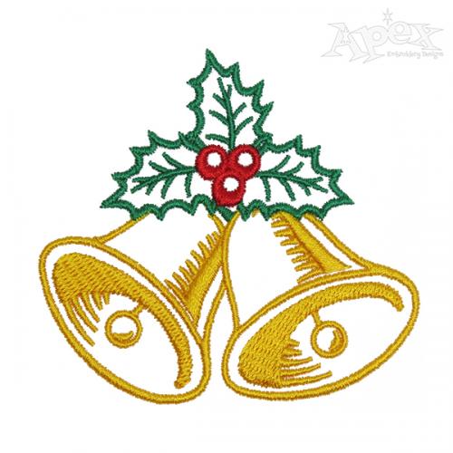 Christmas Holly Bells Embroidery Design