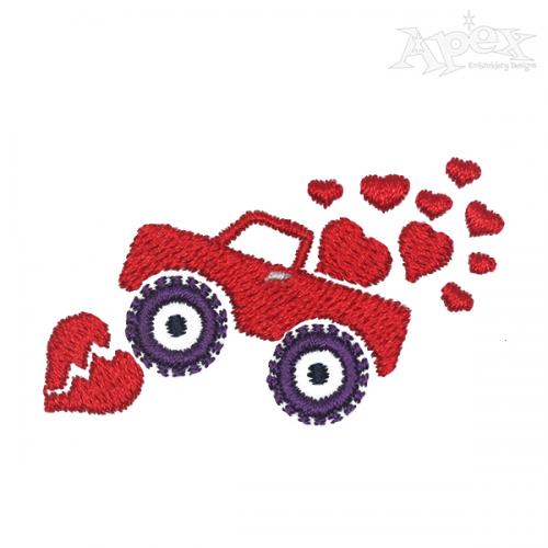 Valentine Truck Embroidery Design
