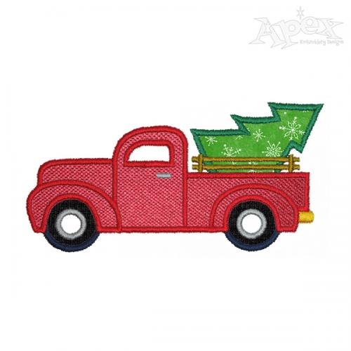 Christmas Truck Applique Embroidery Design