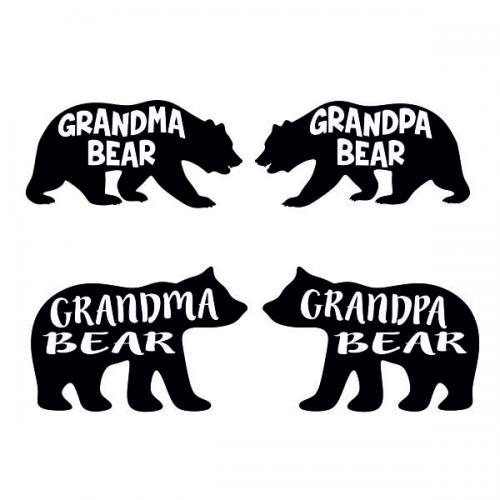 Grandma Grandpa Bear SVG Cuttable Design