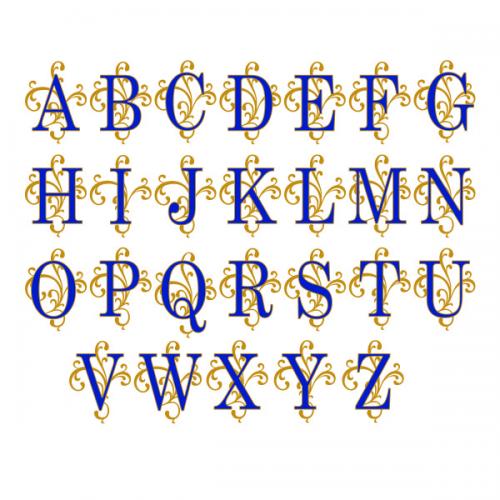 Floral Freida Monogram SVG Cuttable Font