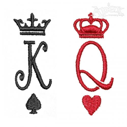 King and Queen Crowns Embroidery Design