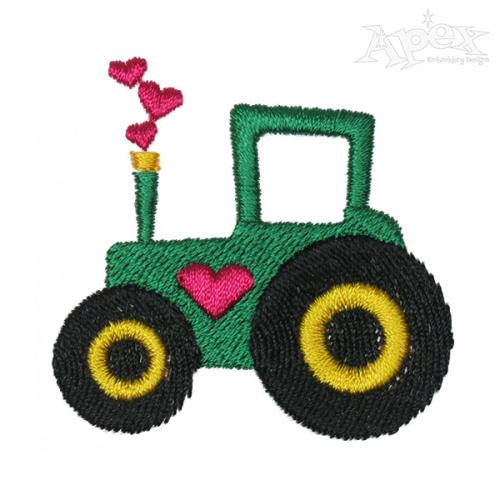 Valentine Tractor Embroidery Design