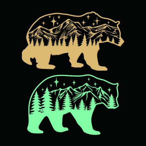 Forest Mountain Bear SVG Cuttable Design