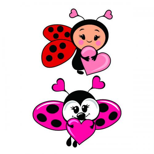 Lovely Valentine Ladybug SVG Cuttable Design