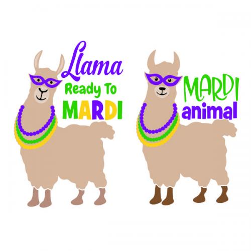 Mardi Gras Llama SVG Cuttable Design