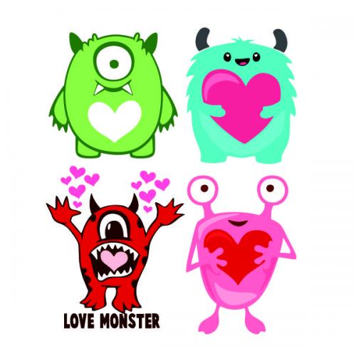 Love Monsters Pack SVG Cuttable Design