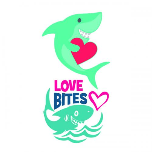 Shark Love Bite SVG Cuttable Design