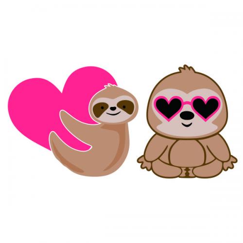 Valentine Sloth SVG Cuttable Design