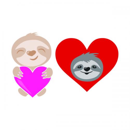 Love Sloth SVG Cuttable Design