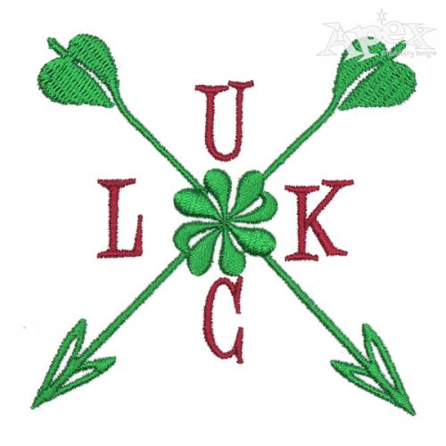 St. Patrick's Day Luck Arrows Embroidery Design