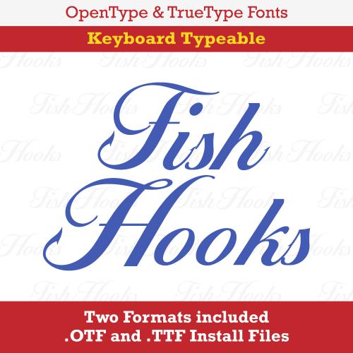Fish Hooks Script Monogram TrueType Font