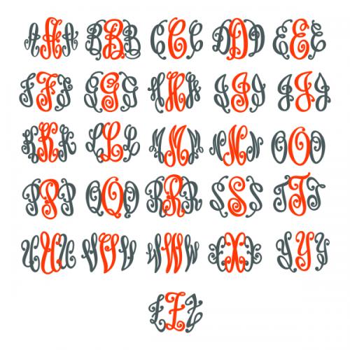Curlz Circle Monogram TrueType Font